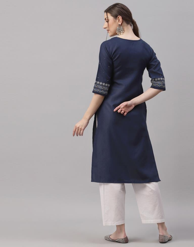 Navy Blue Printed Kurti | Sudathi