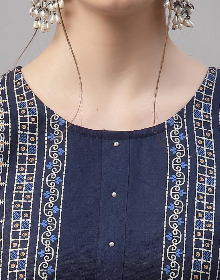 Navy Blue Printed Kurti | Sudathi