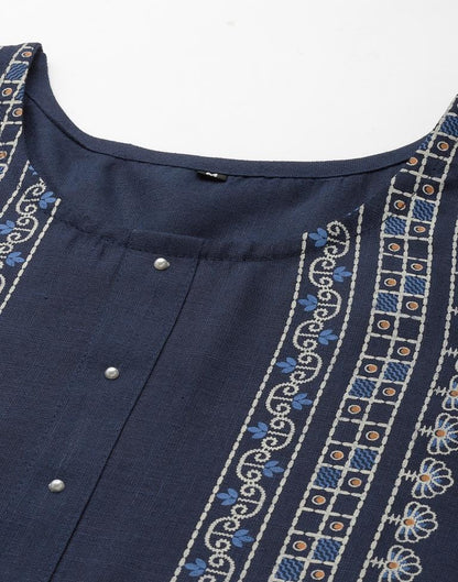 Navy Blue Printed Kurti | Sudathi