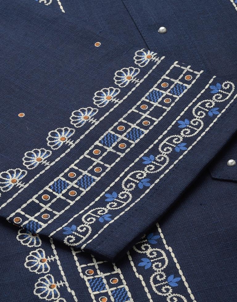 Navy Blue Printed Kurti | Sudathi