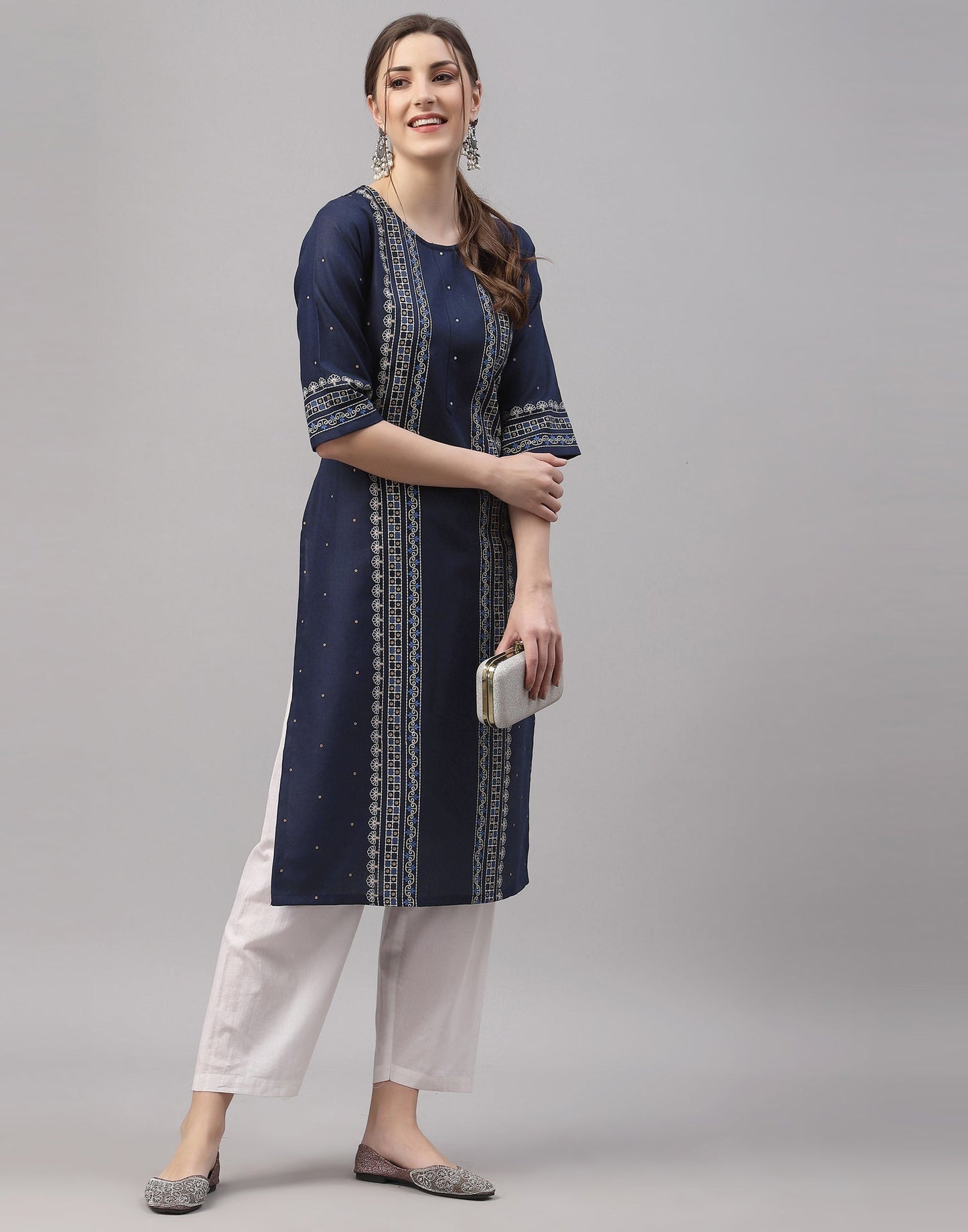 Navy Blue Printed Kurti | Sudathi