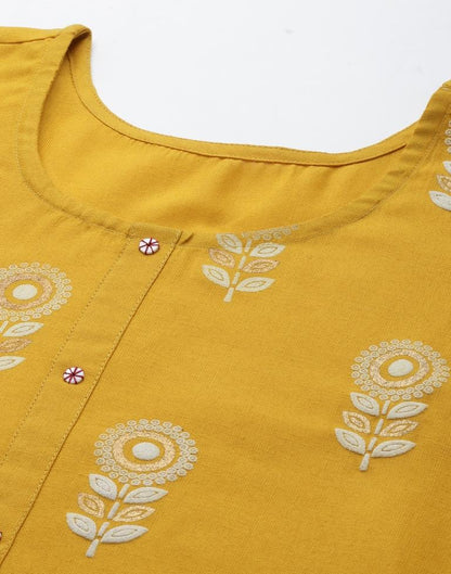 Yellow Printed Kurti | Sudathi