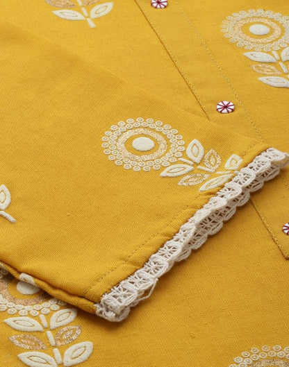 Yellow Printed Kurti | Sudathi