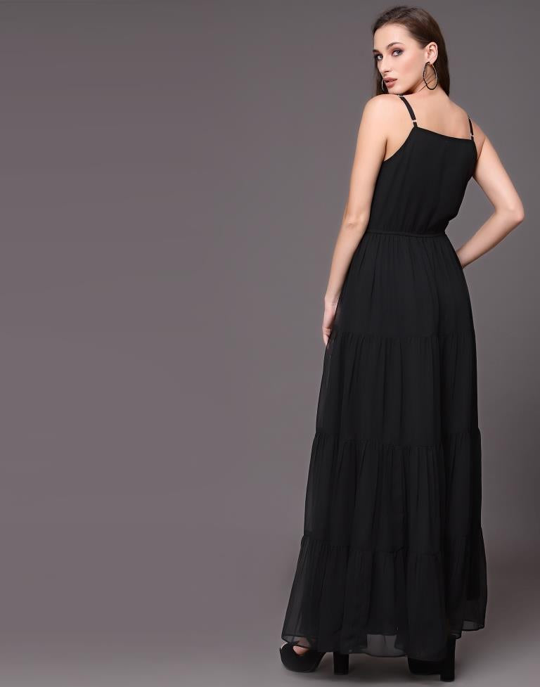 Black Tiered Maxi Dress | Sudathi