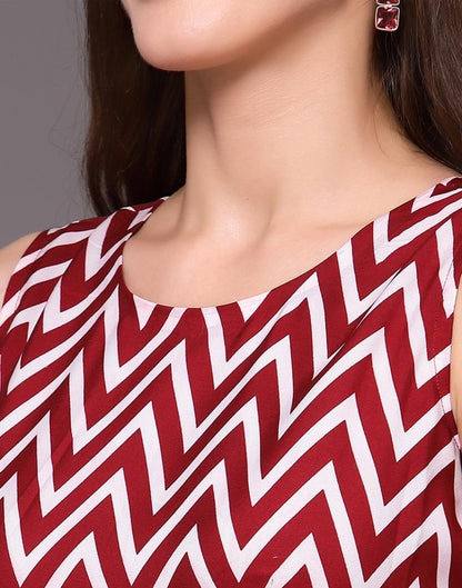 Maroon Striped Western Dress | Sudathi