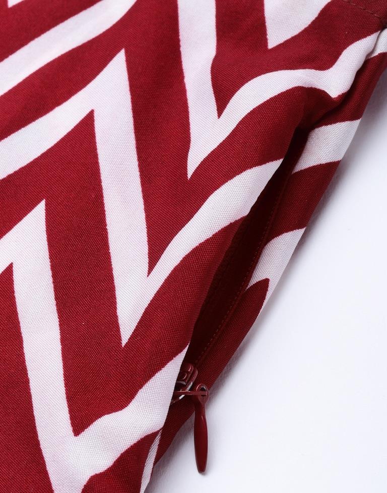 Maroon Striped Western Dress | Sudathi