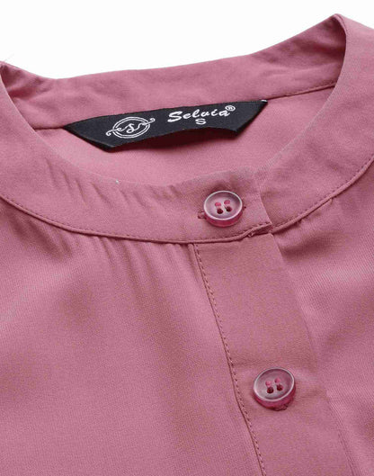 Pink Polyester Plain Top