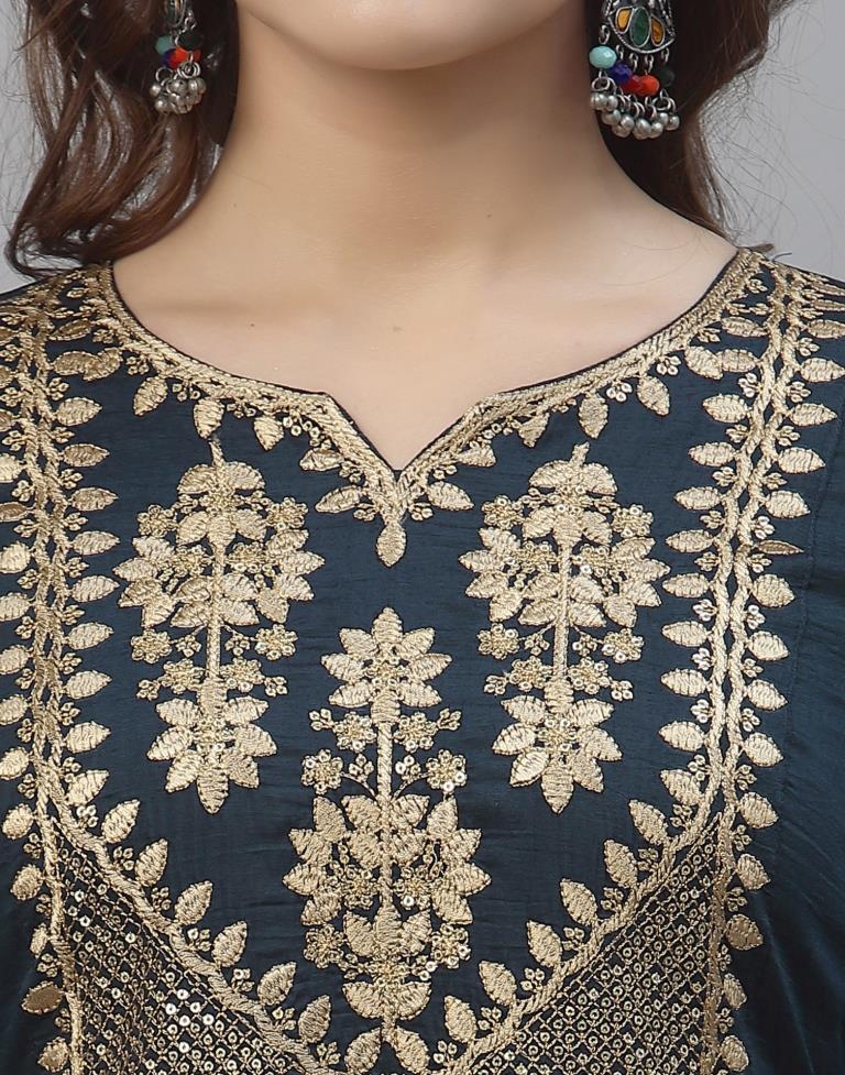 Grey Embroidered Kurti | Sudathi