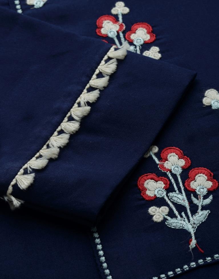 Navy Blue Embroidered Kurti | Sudathi