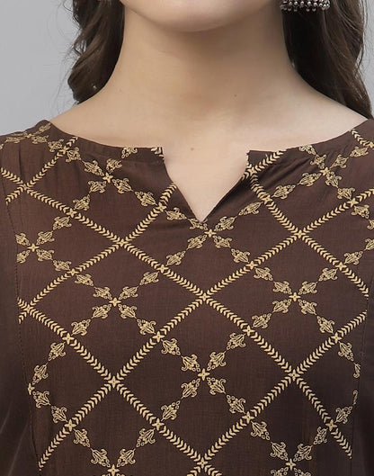 Dark Brown gathered Kurti | Sudathi