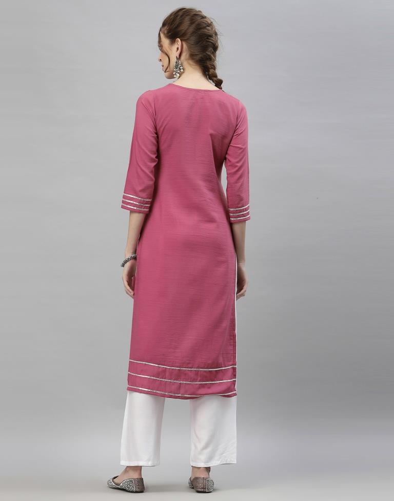 Pastel Pink Embroidered Kurti | Sudathi