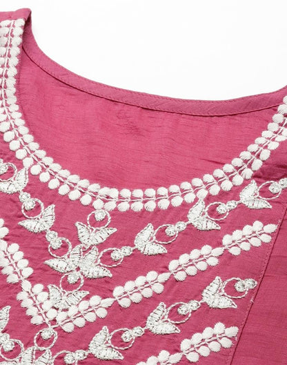 Pastel Pink Embroidered Kurti | Sudathi