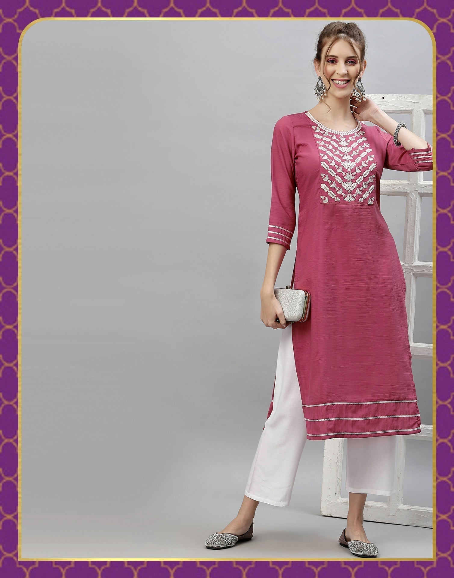 Pastel Pink Embroidered Kurti | Sudathi