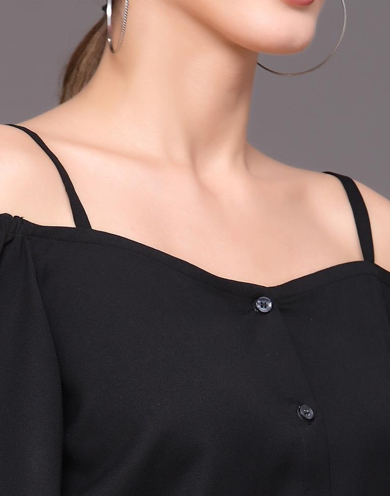 Black Cuffed Full Sleeve Shirt | Sudathi