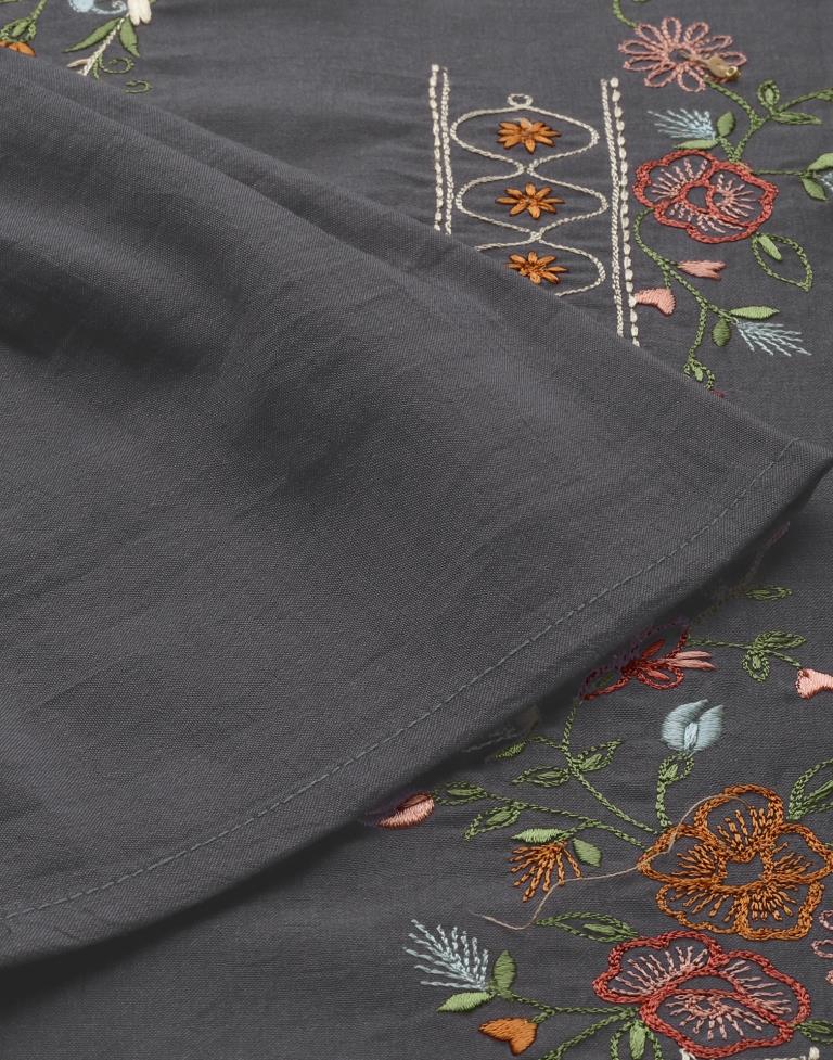 Grey Embroidered Kurti | Sudathi