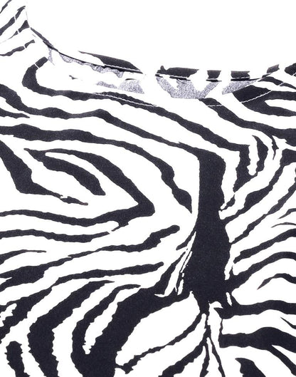 White And Black Animal Printed Top | Sudathi