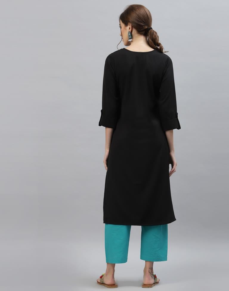 Black Embroidered Kurti | Sudathi