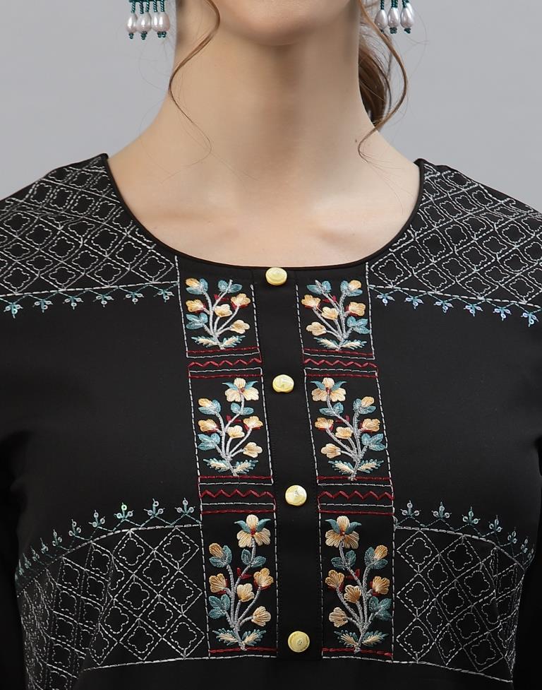 Black Embroidered Kurti | Sudathi