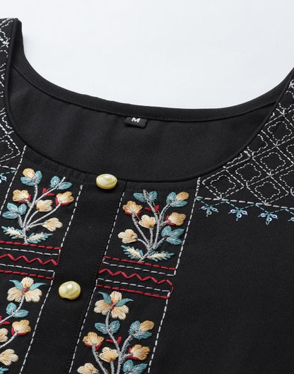 Black Embroidered Kurti | Sudathi