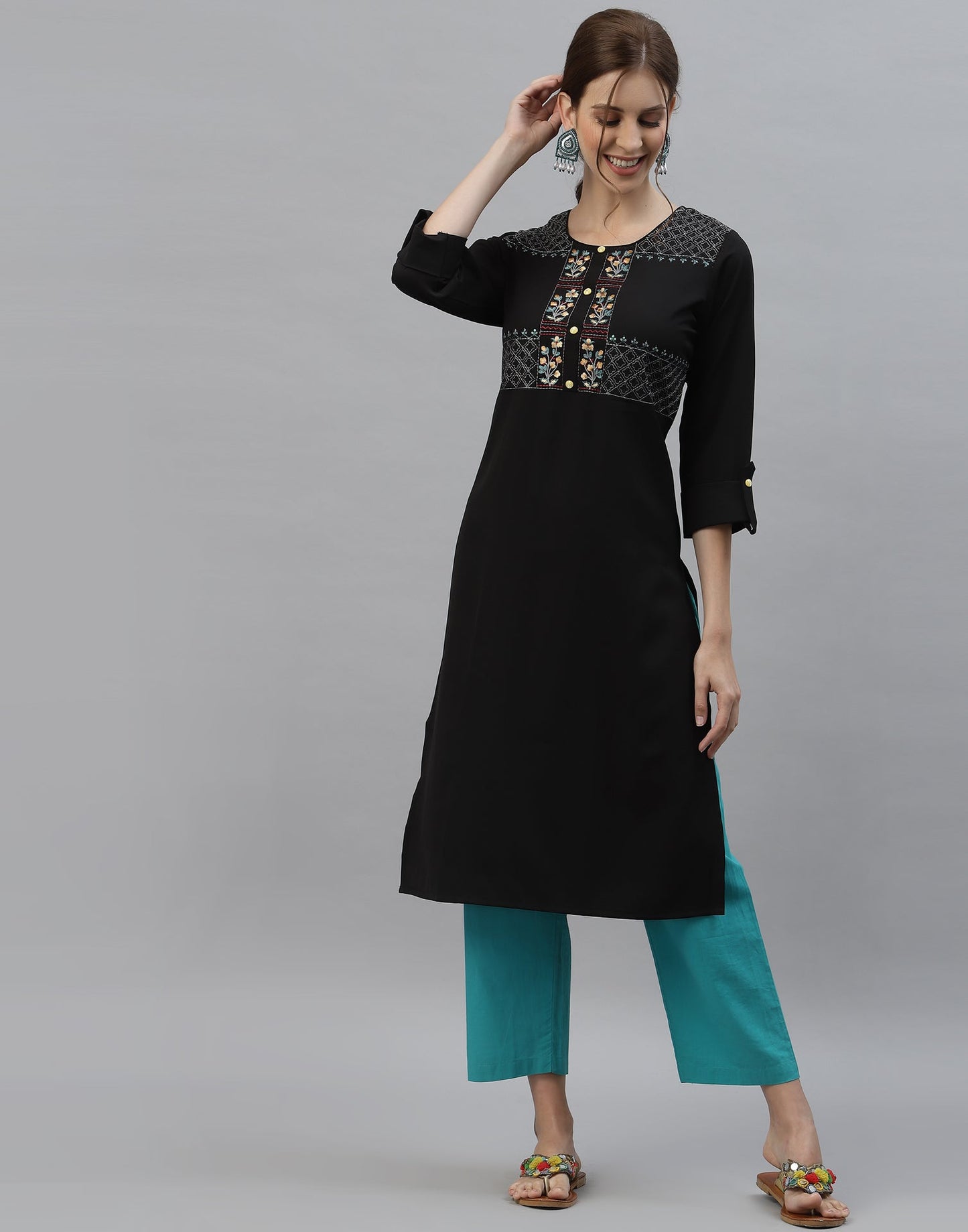 Black Embroidered Kurti | Sudathi