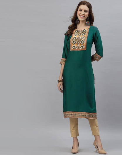 Teal Digital Printed Kurti | Sudathi