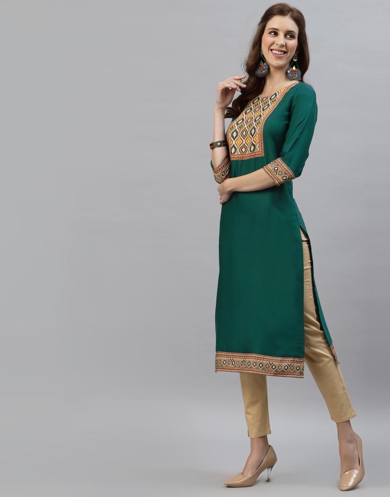 Teal Digital Printed Kurti | Sudathi