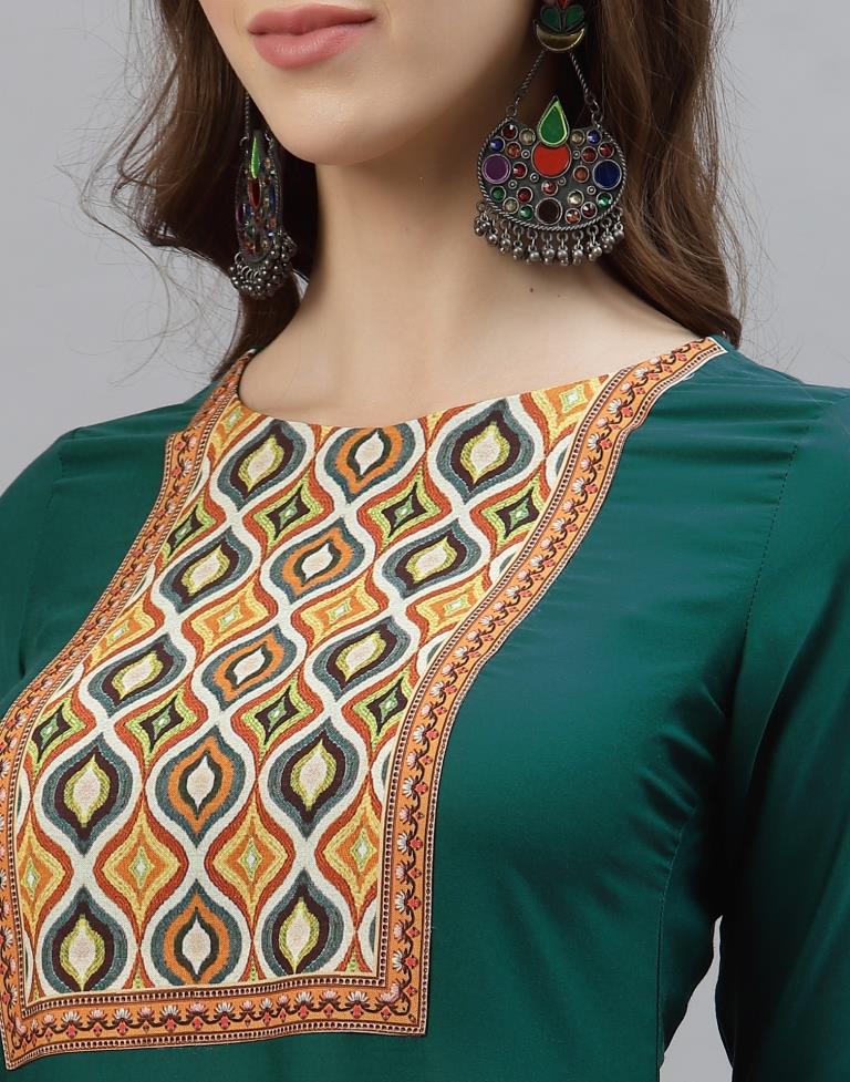 Teal Digital Printed Kurti | Sudathi