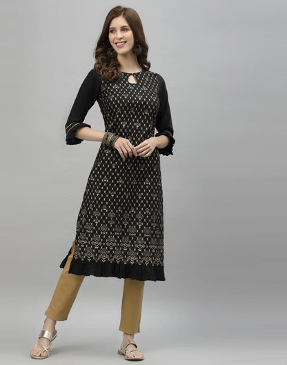 Black Printed Kurti | Leemboodi