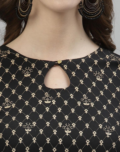 Black Printed Kurti | Leemboodi