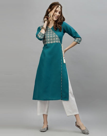Teal Printed Kurti | Sudathi