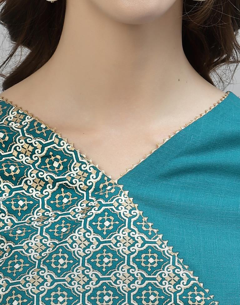 Teal Printed Kurti | Sudathi
