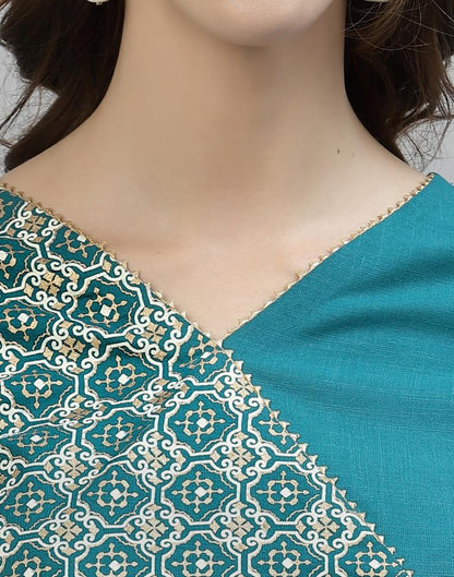 Teal Printed Kurti | Sudathi