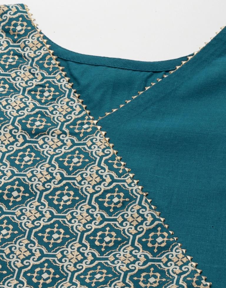Teal Printed Kurti | Sudathi
