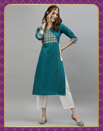 Teal Printed Kurti | Sudathi