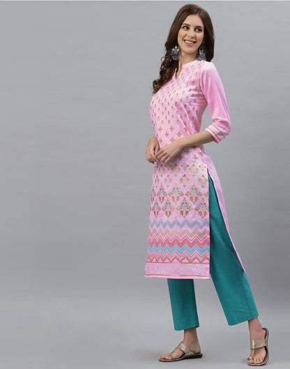 Pink Printed Kurti | Leemboodi