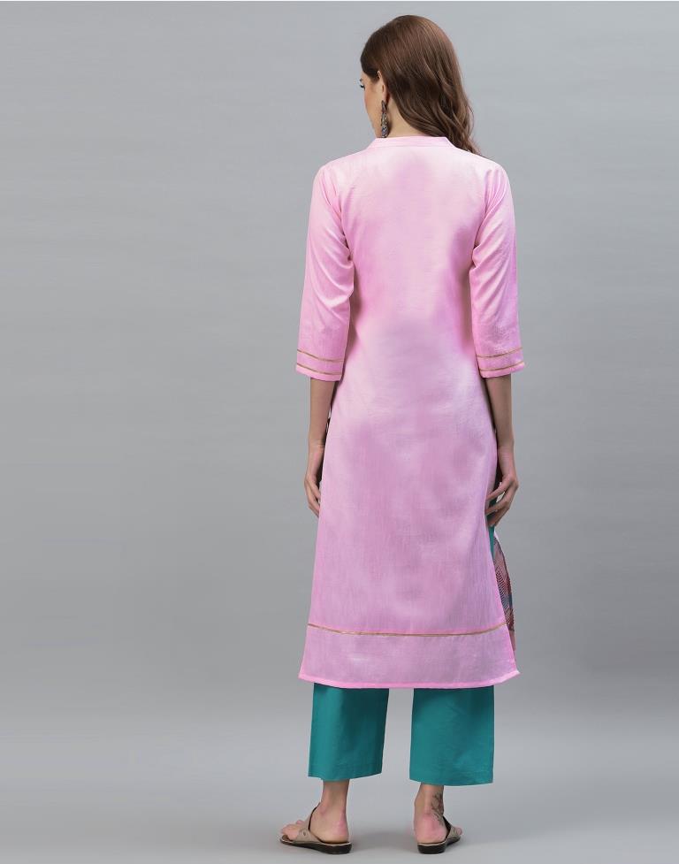 Pink Printed Kurti | Leemboodi