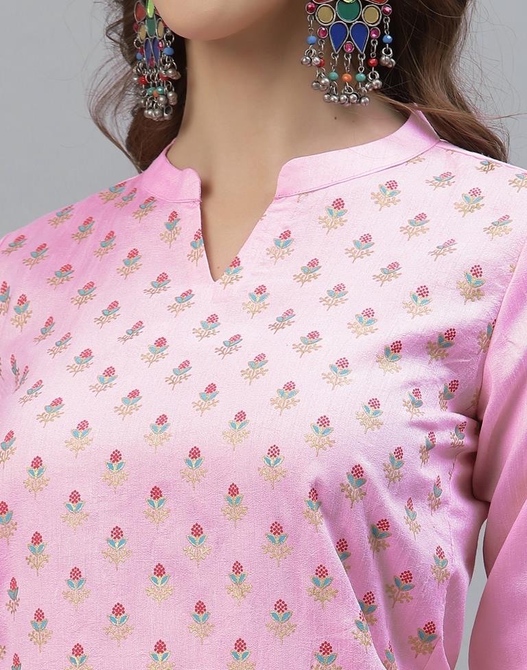 Pink Printed Kurti | Leemboodi