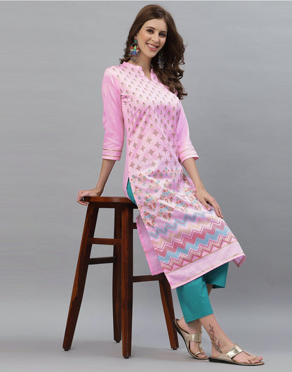 Pink Printed Kurti | Leemboodi