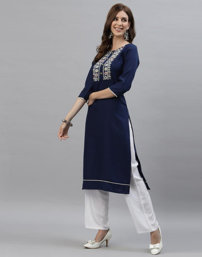 Blue Embroidered Kurti | Sudathi