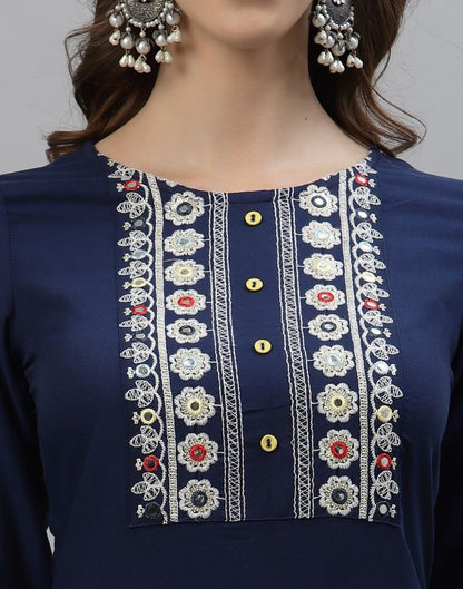 Blue Embroidered Kurti | Sudathi