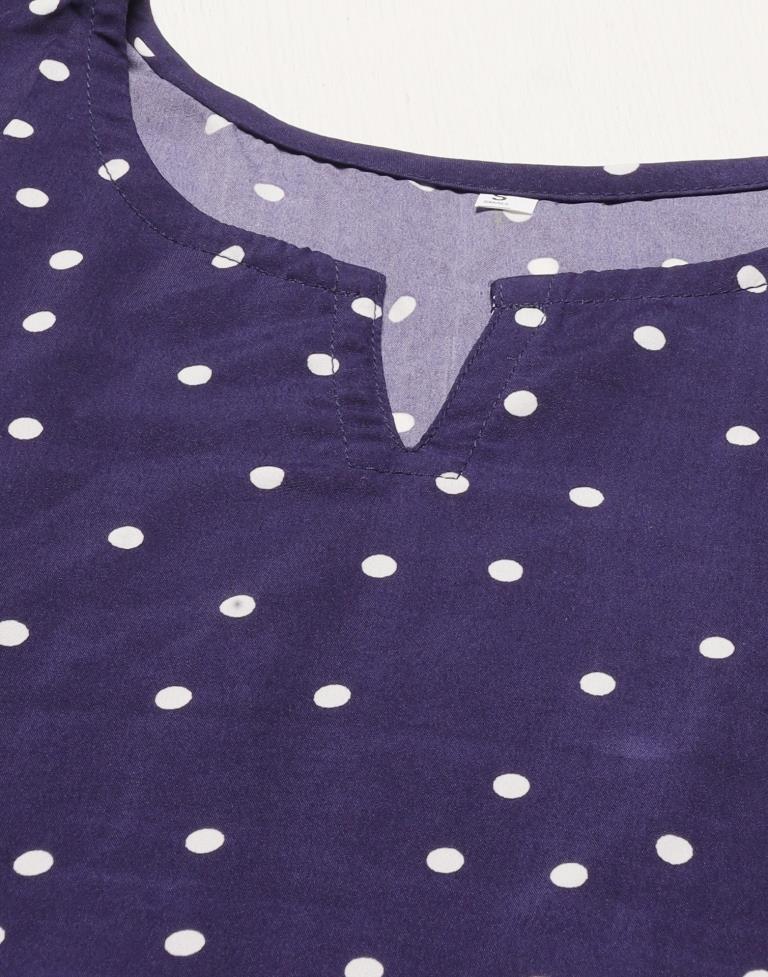 Navy Blue Polka Dot Top | Leemboodi
