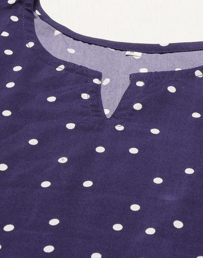 Navy Blue Polka Dot Top | Leemboodi