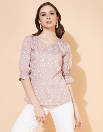 Light Pink Polka Dot Top | Leemboodi