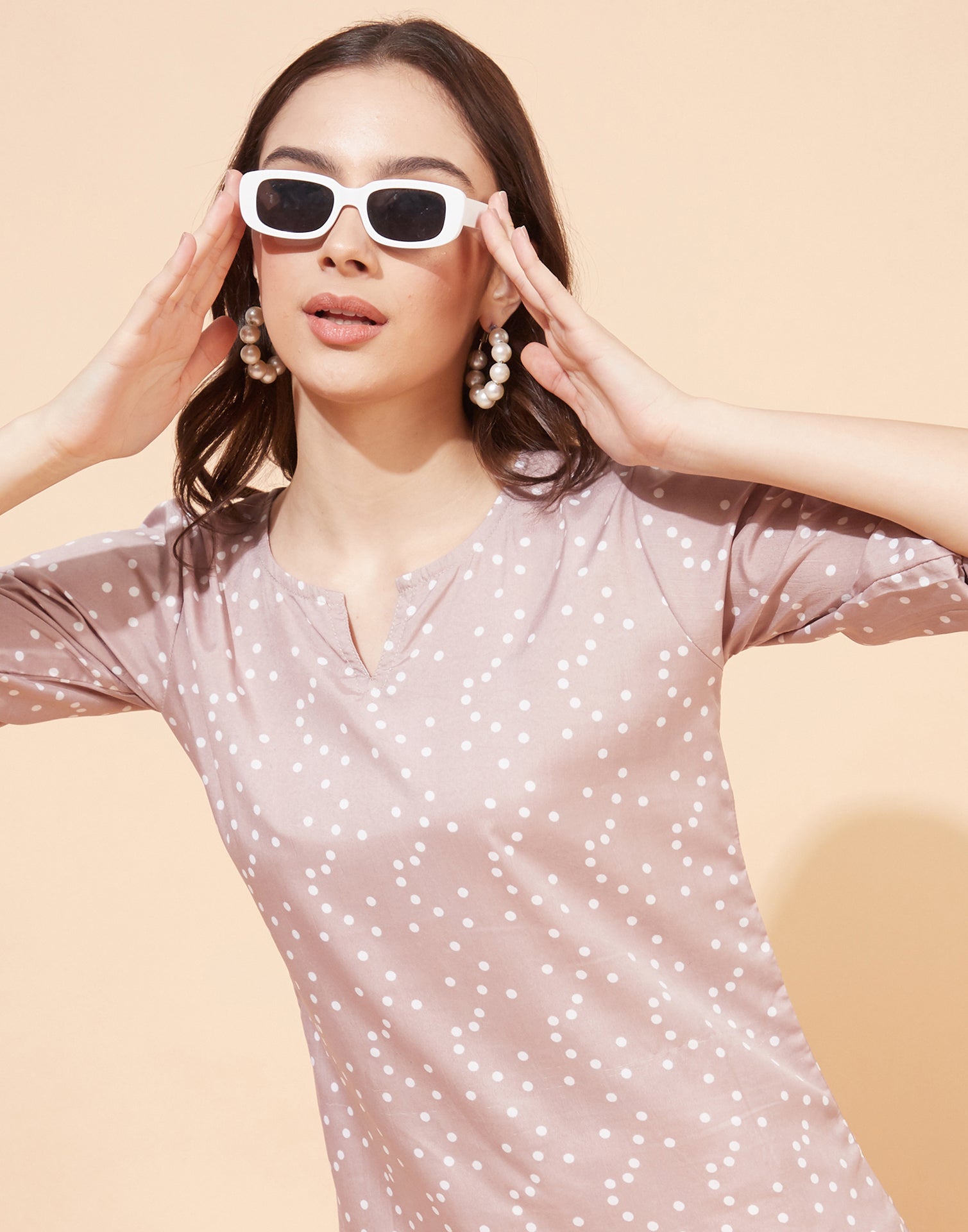 Light Pink Polka Dot Top | Leemboodi
