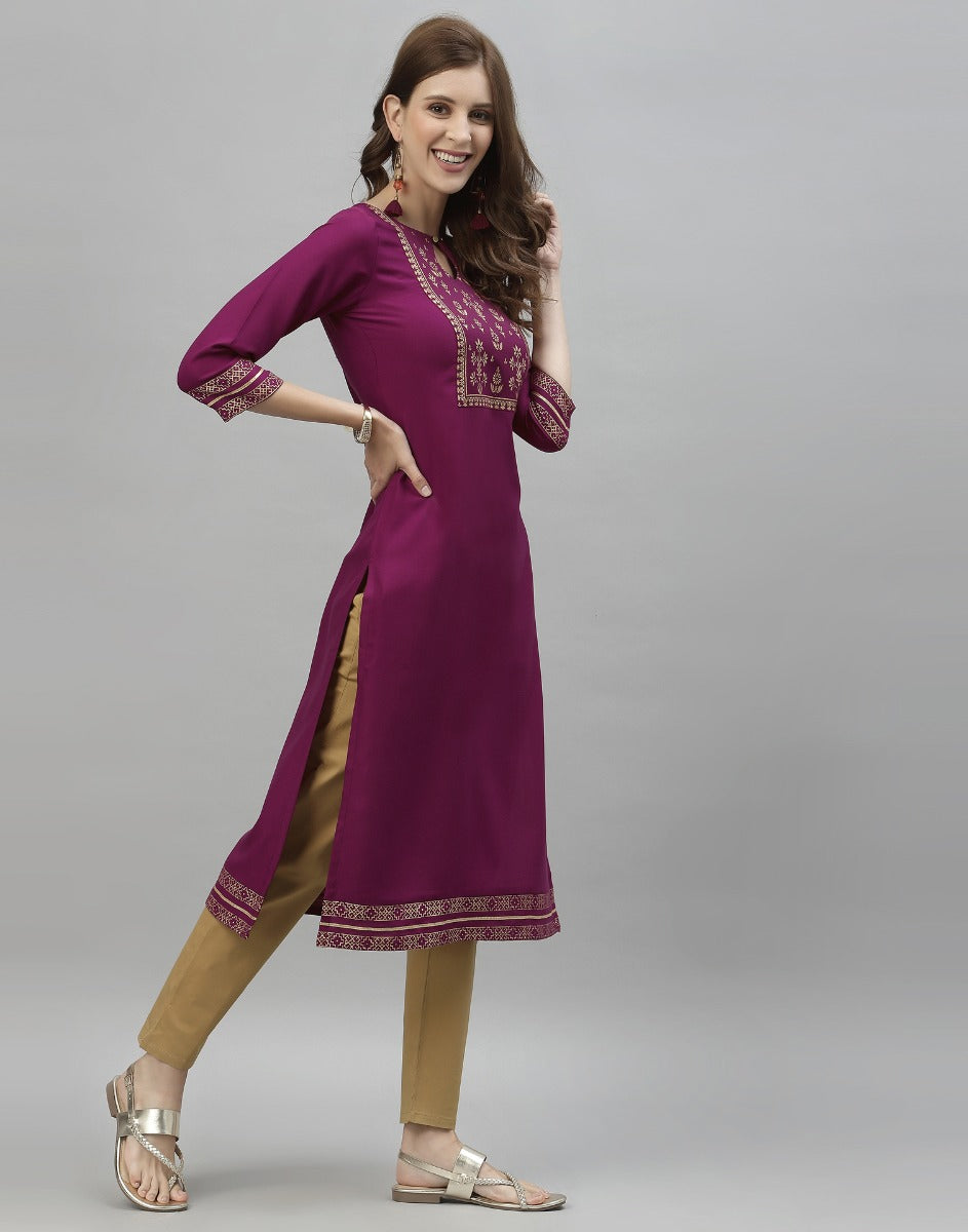 Wine Printed Kurti | Sudathi