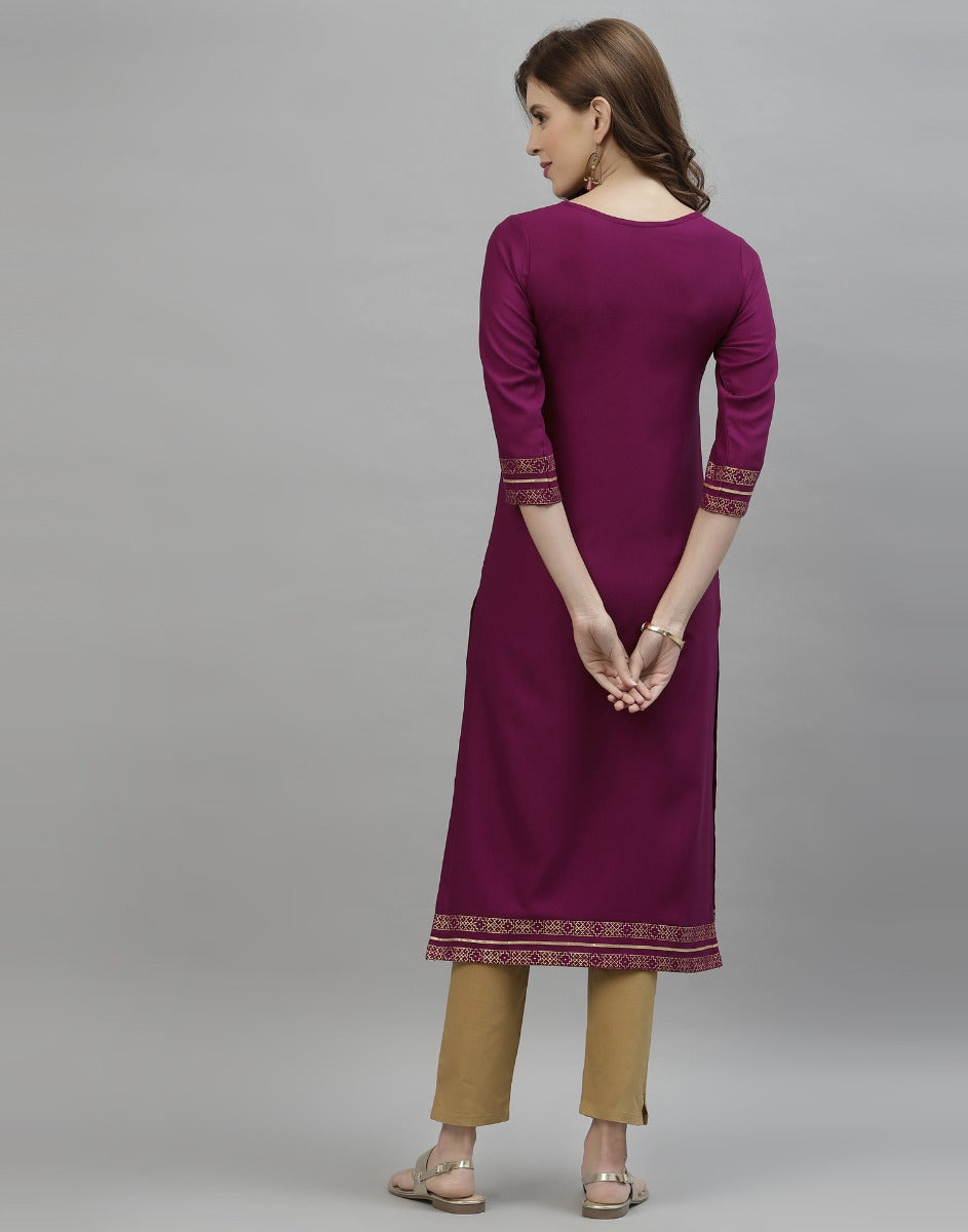 Wine Printed Kurti | Sudathi