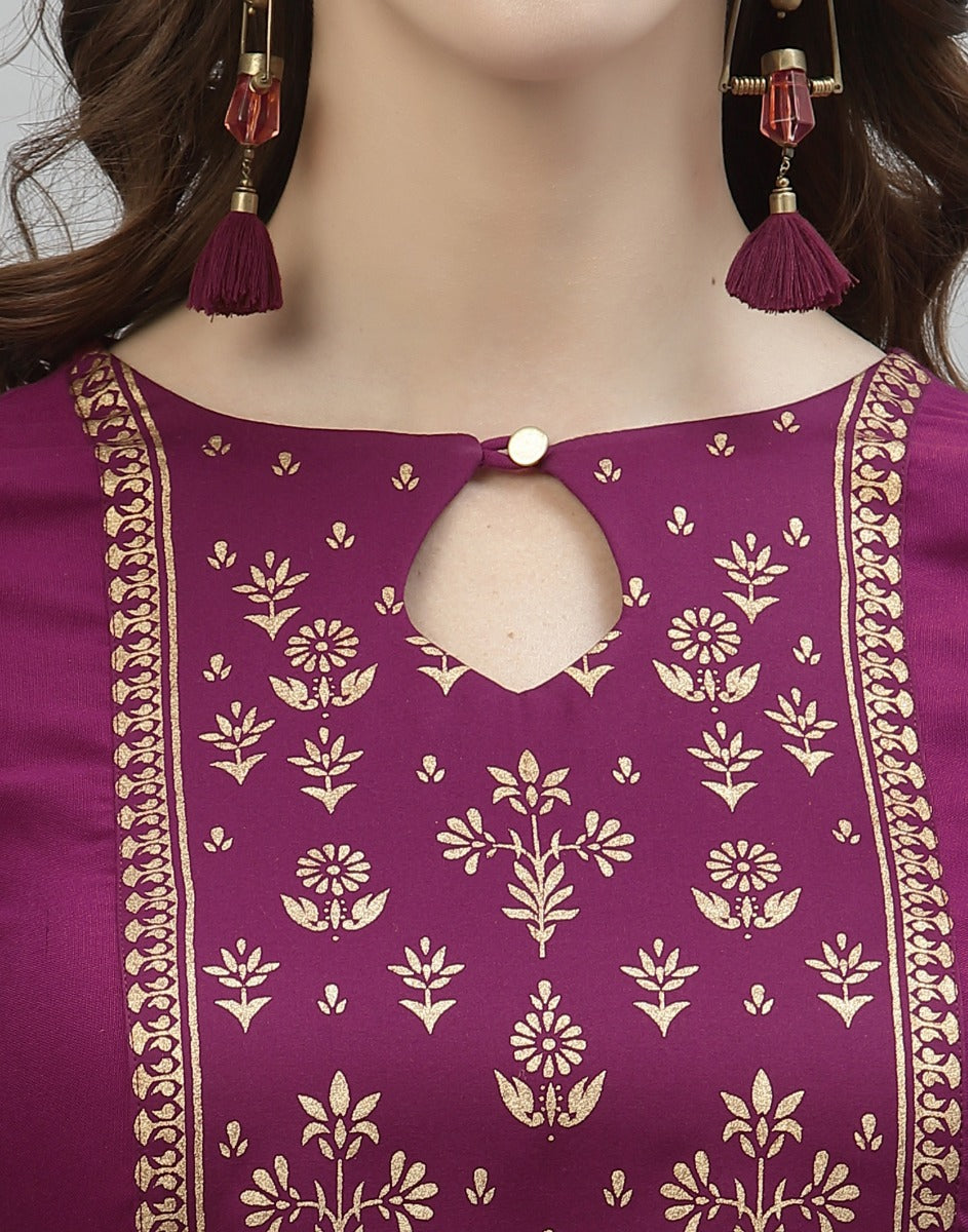 Wine Printed Kurti | Sudathi