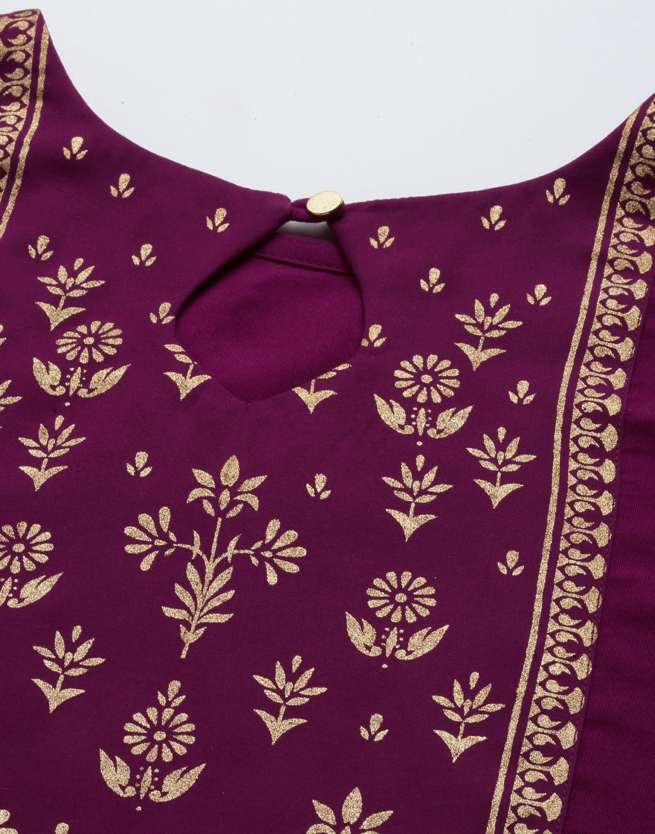 Wine Printed Kurti | Sudathi