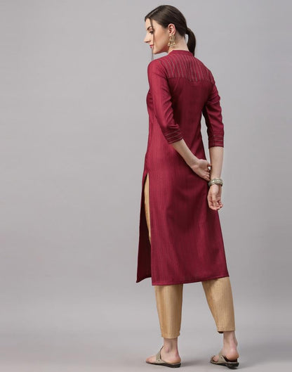 Maroon Printed Kurti | Leemboodi