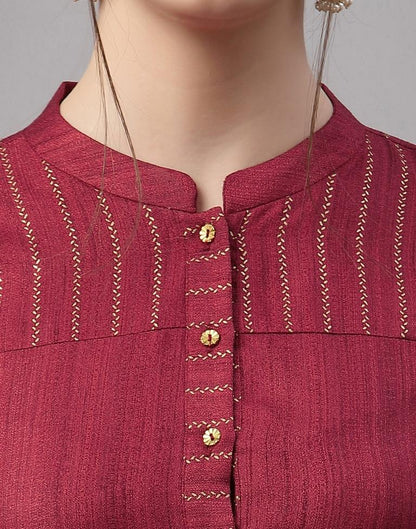 Maroon Printed Kurti | Leemboodi